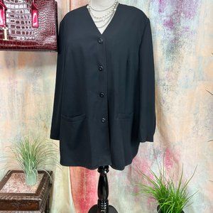 📌Thea 42 Plus V-Neckline Long Sleeves Basic Blazer - Suit Jacket